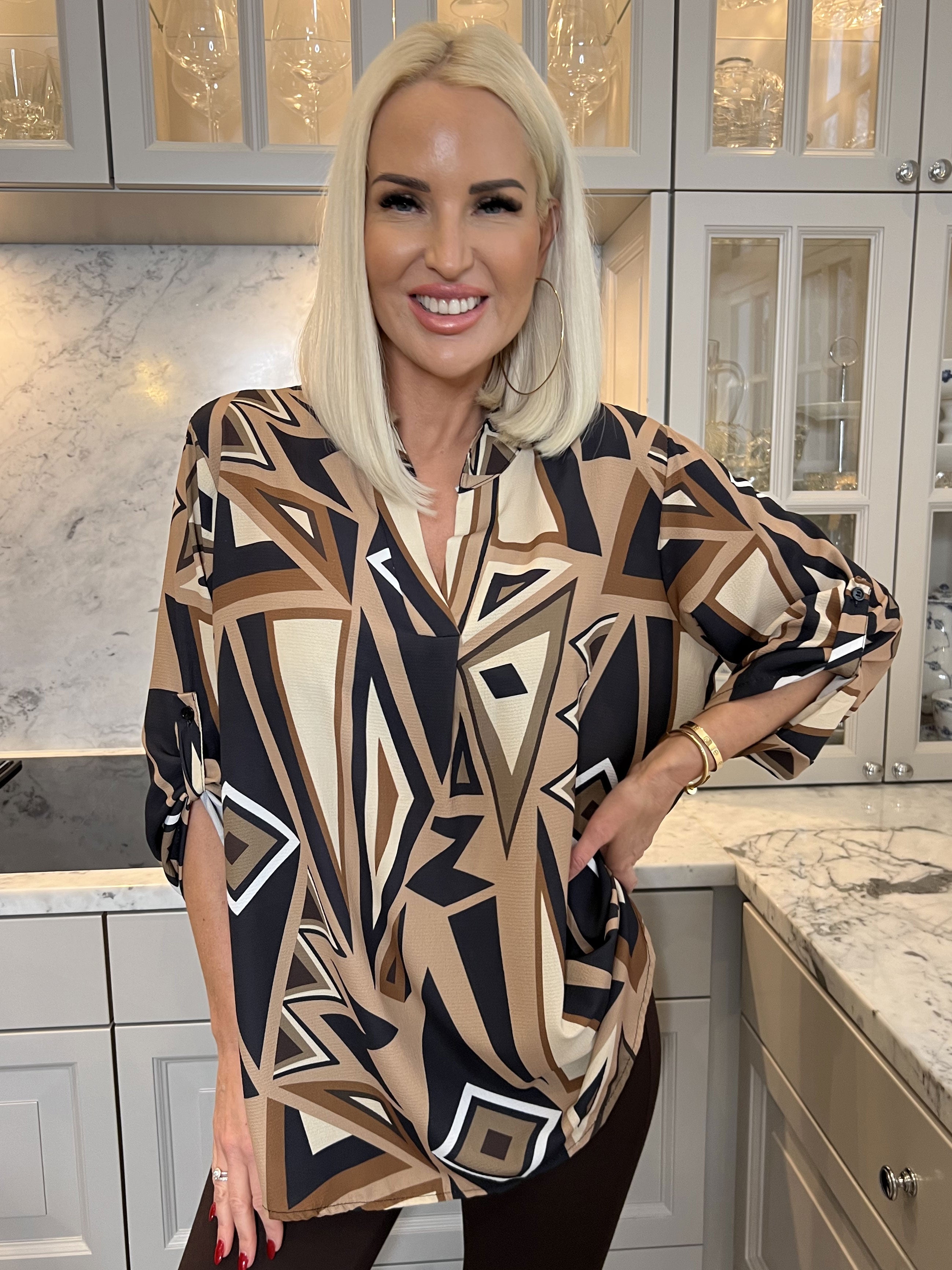 Vanesa Pattern - Mönstrad flerfärgad tunika